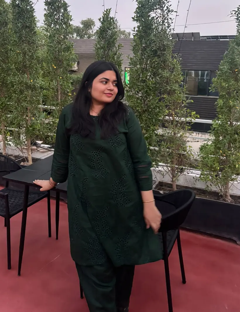 Noor Fatima on a rooftop terrace